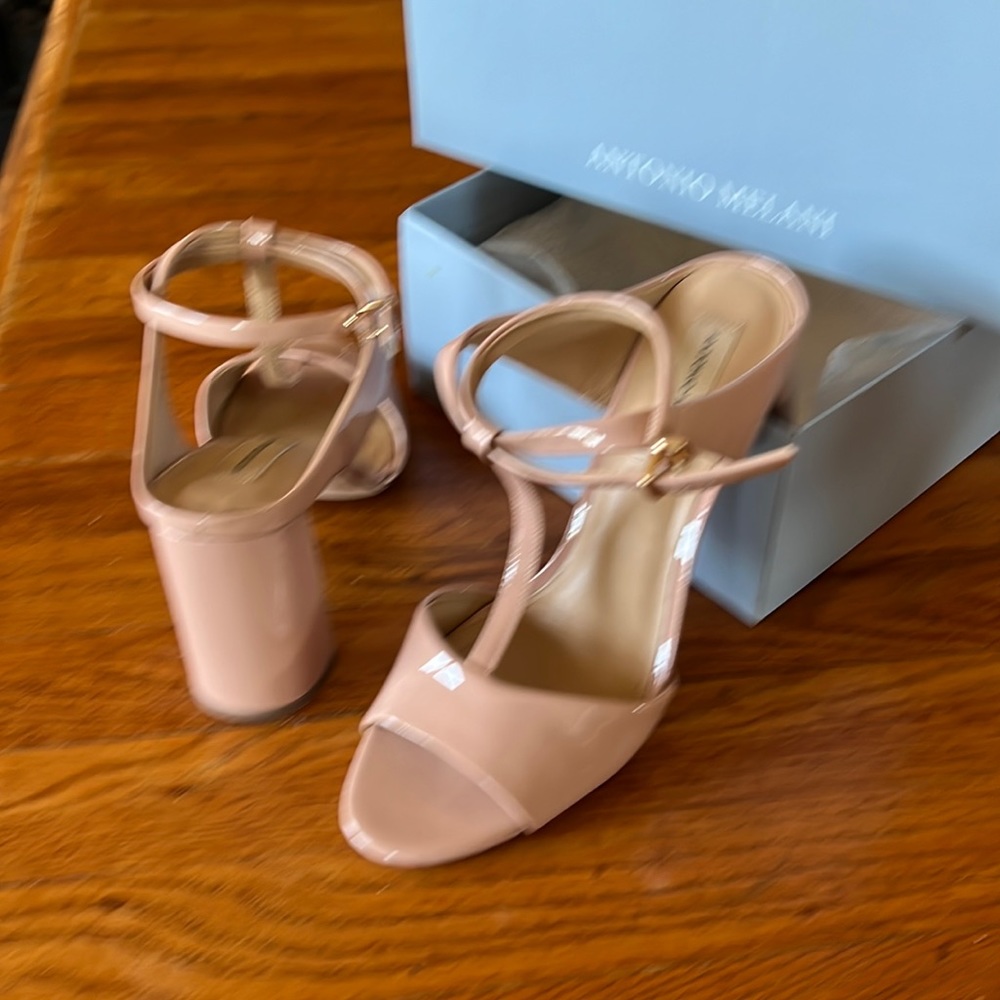 4 inch heels with open back.  No flaws, worn once for wedding.